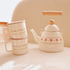 Wholesale Simple Flower Girlfriend Winter Gifts Porcelain Mug