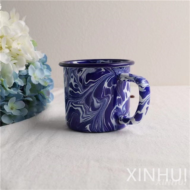 Wholesale Character Watercolor Painting Imitation Ceramic Coffee Enamelled Cup