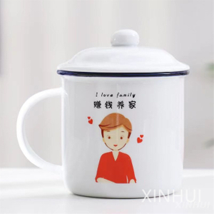 Cross Border Supply Customized Couple Gifts Lid Vintage Mug Coffee Cup