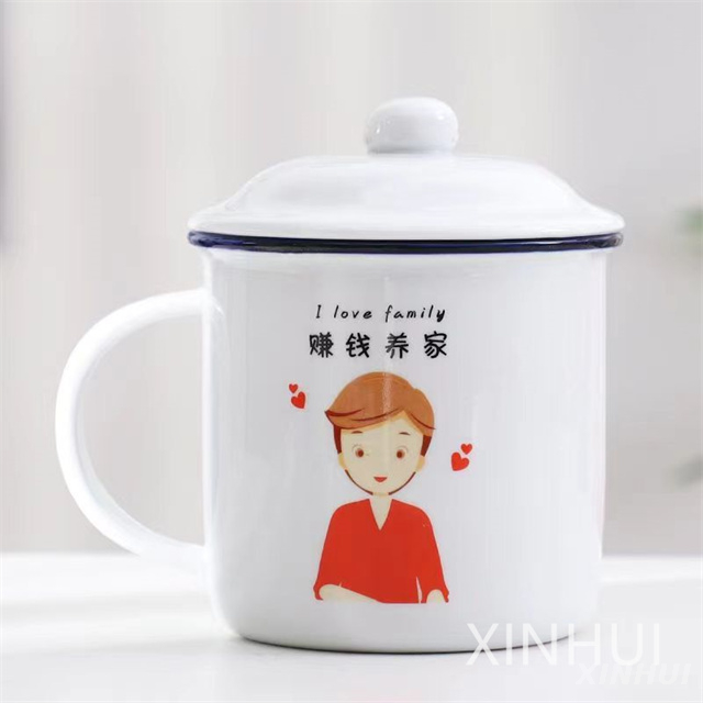 Cross Border Supply Customized Couple Gifts Lid Vintage Mug Coffee Cup