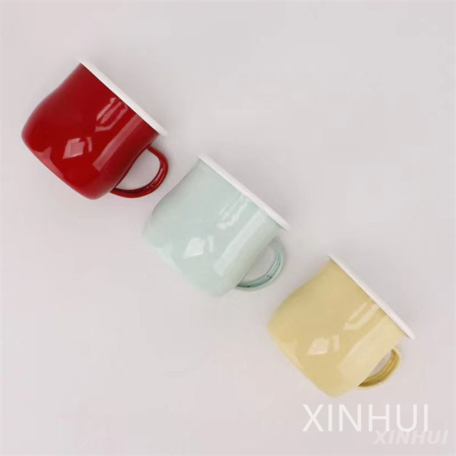 Retro Simple Macaron Color Imitation Enamel Heated Milk Cup