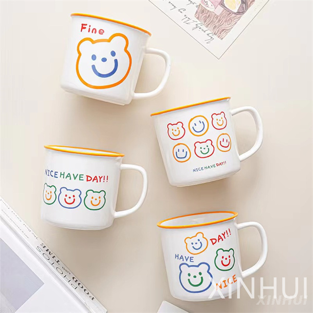 Cute Smile Bear High-Quality Mug Imitation Ceramic Gift Milk Cup for Children