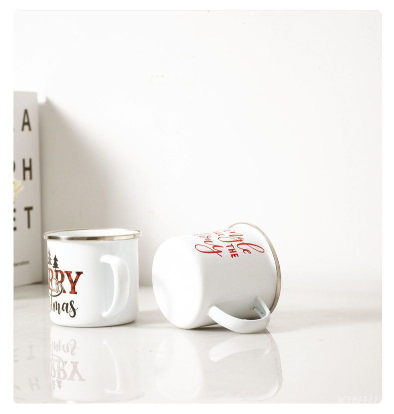 Christmas Gift Mug Cartoon Eco-friendly Coffee Enamel Cup