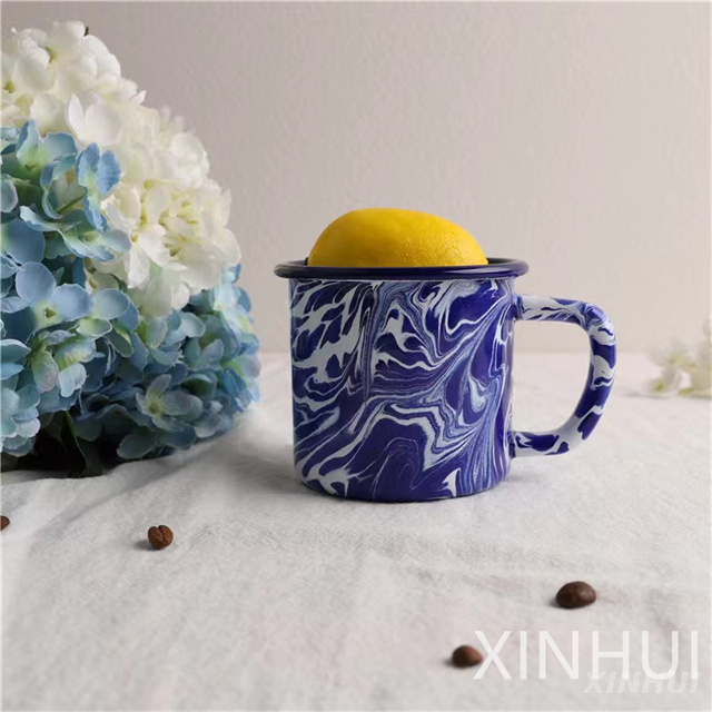 Wholesale Character Watercolor Painting Imitation Ceramic Coffee Enamelled Cup