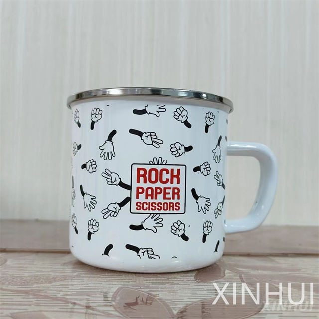 Cartoon Pattern Stainless Steel Wrap Eco-Friendly Choice Mug Enamel