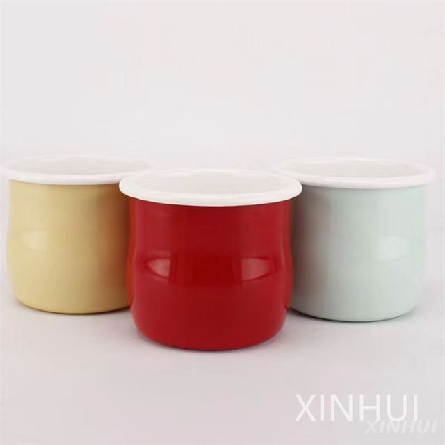 Retro Simple Macaron Color Imitation Enamel Heated Milk Cup