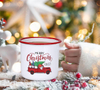 Christmas Gift Mugs Christmas Tree Truck Printed Red Enamel Coffee Cups