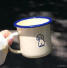 Vintage Children's Gift Cartoon Milk Mug With Handle Enamel Cup