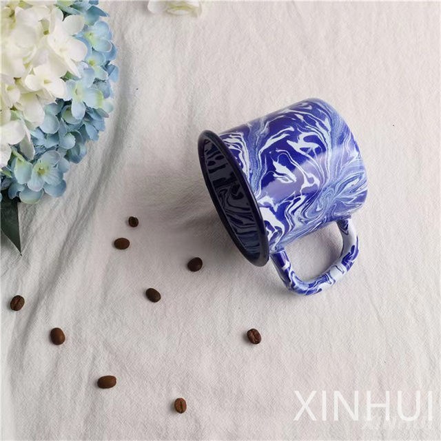 Wholesale Character Watercolor Painting Imitation Ceramic Coffee Enamelled Cup