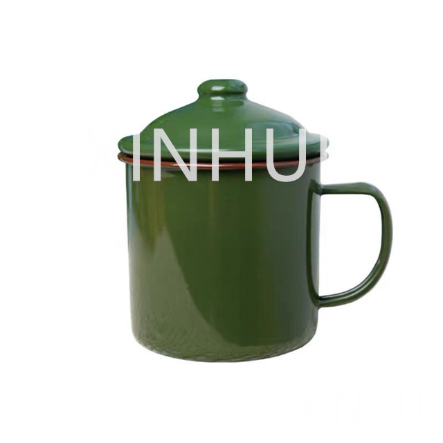 Retro Simple Enamel Mouthwash Cups Green Drinking Cup