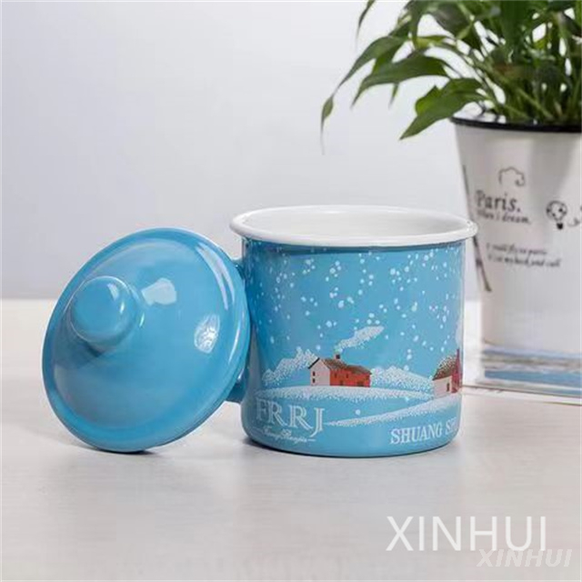 Blue Snow Landscape Heatable Covered Outdoor Camping Coffee Mug