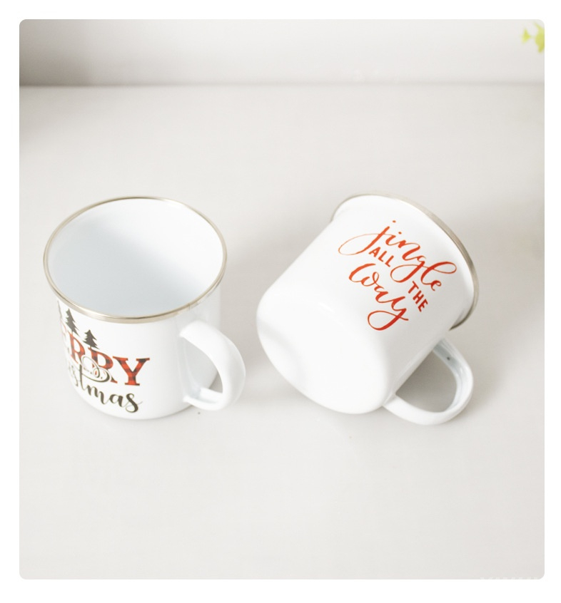 Christmas Gift Mug Cartoon Eco-friendly Coffee Enamel Cup