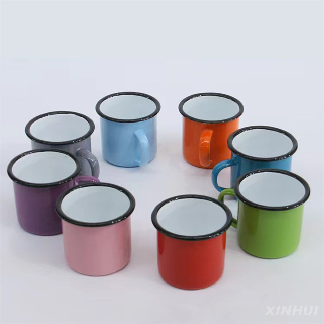 Factory Wholesale Personalized Mug Coffee Gift Macron Color Enamelled Cup