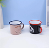 Colorful Thickened Tea Cup Multiple Colors Heat Transfer Printing Enamel Cup