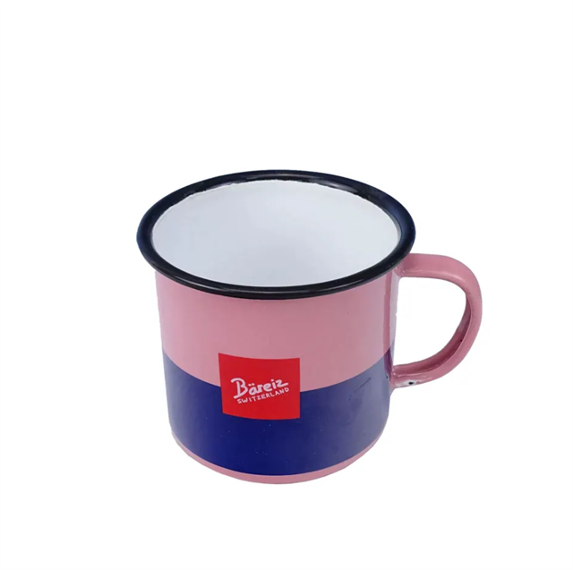 Colorful Thickened Tea Cup Multiple Colors Heat Transfer Printing Enamel Cup