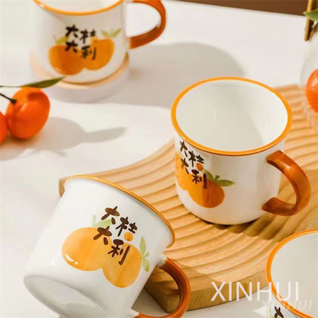  Custom Environmental Protection Imitation Ceramic Teacup Retro Cup with Handle