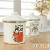 Fox Hedgehog Stainless Steel Rimmed Customized Retro Enamel Teacups