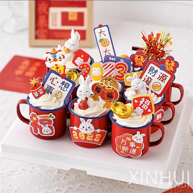 Imitation Ceramic Cake Mug Children's Milk Christmas Decoration Dessert Enamel Mug