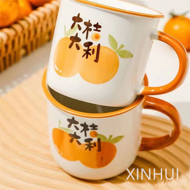  Custom Environmental Protection Imitation Ceramic Teacup Retro Cup with Handle