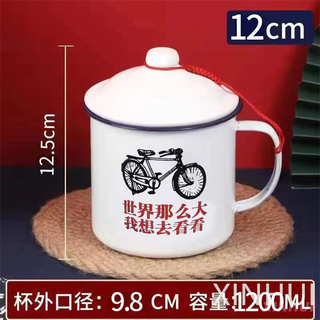 Wholesale Classic Quotes Tea Mug Home Thickened Customized Enamel Cup