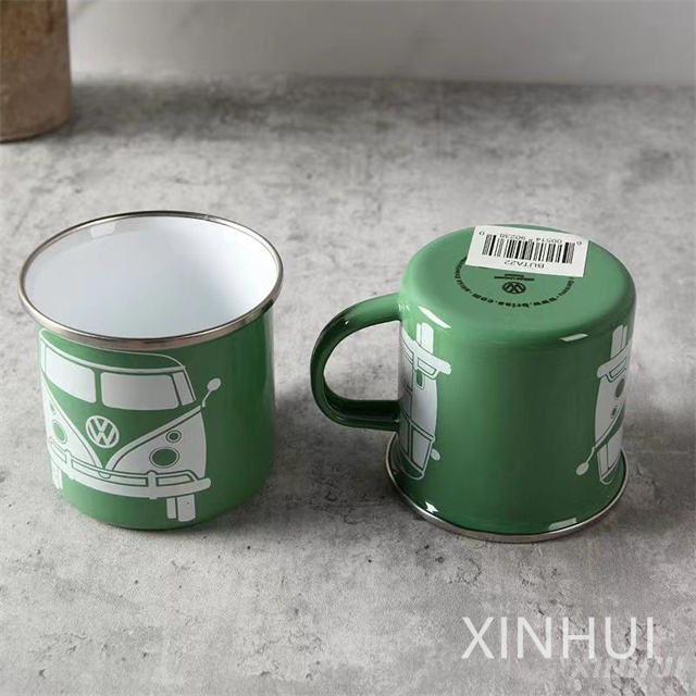 Manufacturers Wholesale Stainless Steel Wrapped Edge Camping Coffee Enamelled Cup