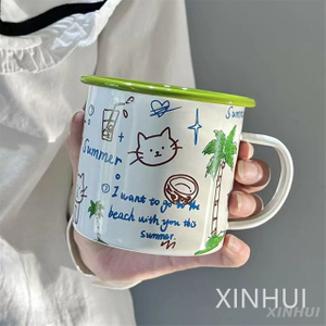 Custom Hand-painted Mugs Heating Safety Camping China Coffee Cup