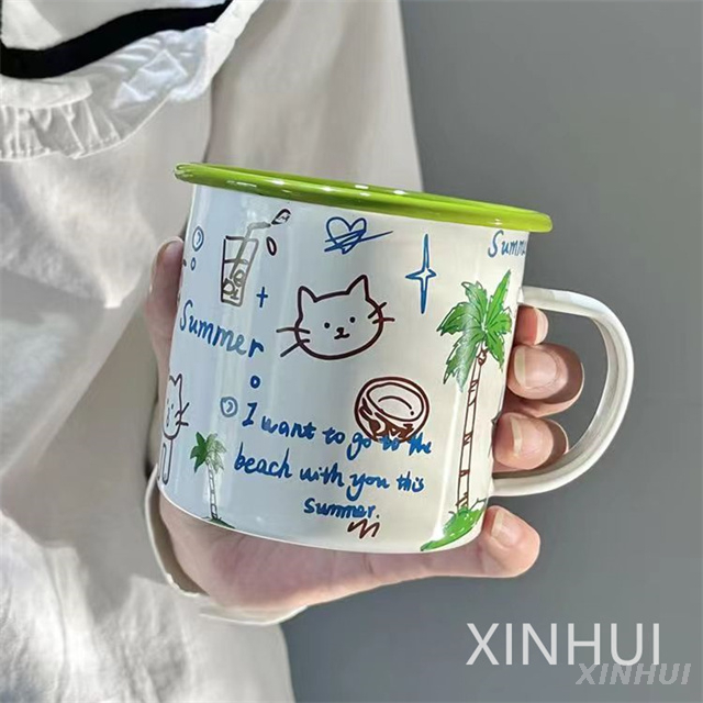 Custom Hand-painted Mugs Heating Safety Camping China Coffee Cup