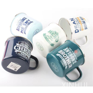 Cross-border Direct sales Stainless Steel Edge Porcelain Camping Personalised Mugs