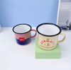 Colorful Thickened Tea Cup Multiple Colors Heat Transfer Printing Enamel Cup