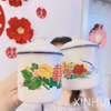 Chinese Classic Flower Wedding Decoration Cake Cup Enamel Large Teacup