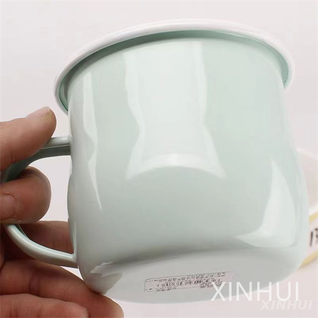 Retro Simple Macaron Color Imitation Enamel Heated Milk Cup