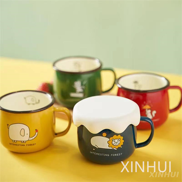 Children's Cartoon Imitation Ceramic Heated Milk Cup Kitchenware Shaped Belly Mug