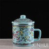 Thickened Exotic Style Enamel Tea Jar Classic with Lid Kitchen Beverage Cup