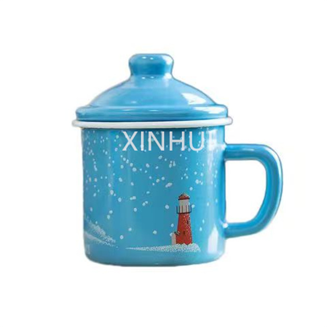 Blue Snow Landscape Heatable Covered Outdoor Camping Coffee Mug