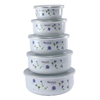 Salad fruit enamel bowl 5-piece set