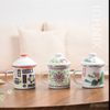 Imitation Ceramic Tea Set With Cover Customized Enamel Teacups