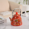  Enameled Teakettle with Porcelain Cool Handle Enamel Tea Kettle Stovetop Vintage Teapot
