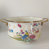Enamel Cooking Pot with Lid, Vintage Soup Pot Floral Simmer Pot with Handle for Kitchen