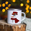 Vintage Enamel Coffee Cup with Custom Christmas Designs