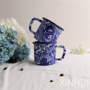 Wholesale Character Watercolor Painting Imitation Ceramic Coffee Enamelled Cup