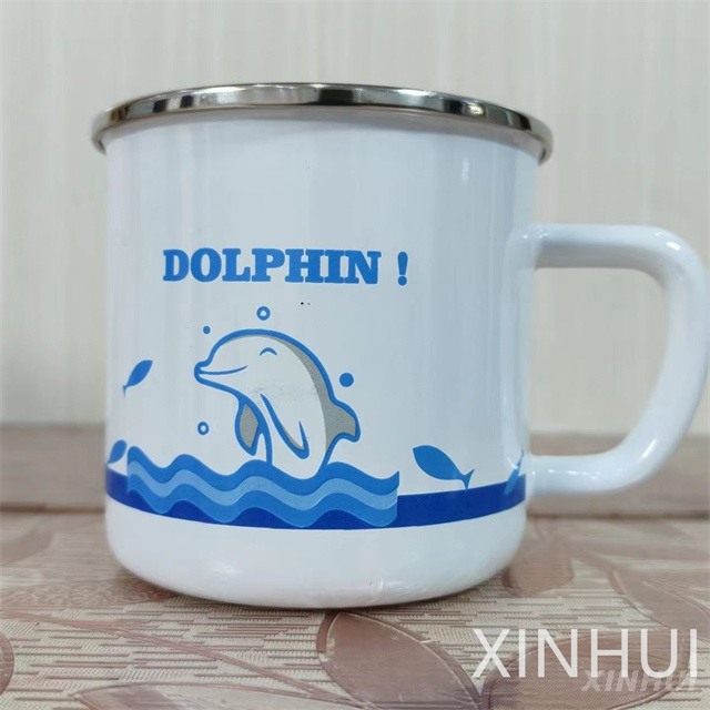 Cartoon Pattern Stainless Steel Wrap Eco-Friendly Choice Mug Enamel