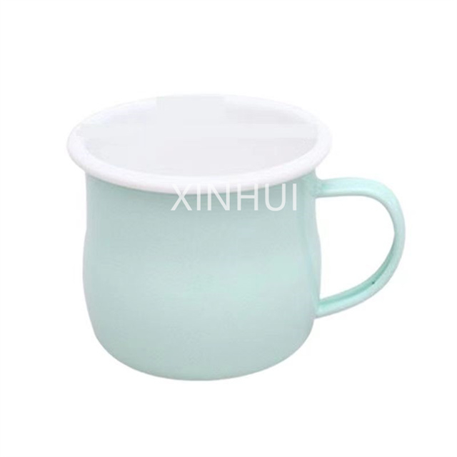 Retro Simple Macaron Color Imitation Enamel Heated Milk Cup