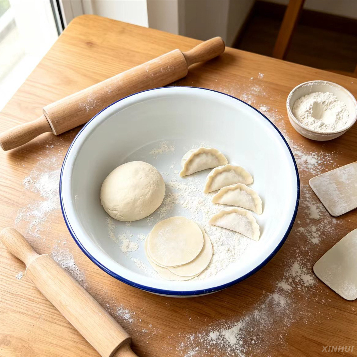 Large capacity enamel basin from enamel factory for homemade dough and baking prep